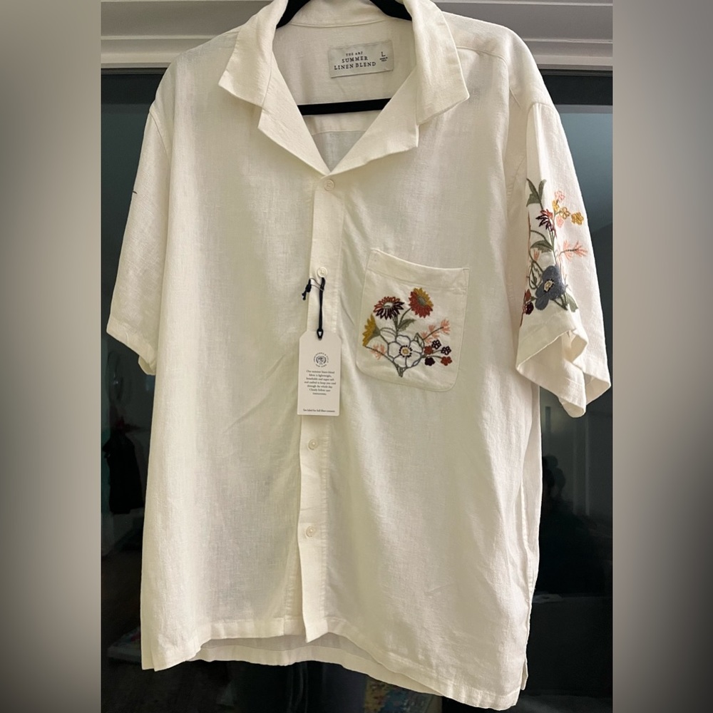 NWT Abercrombie and Fitch Men’s Linen Shirt Size L